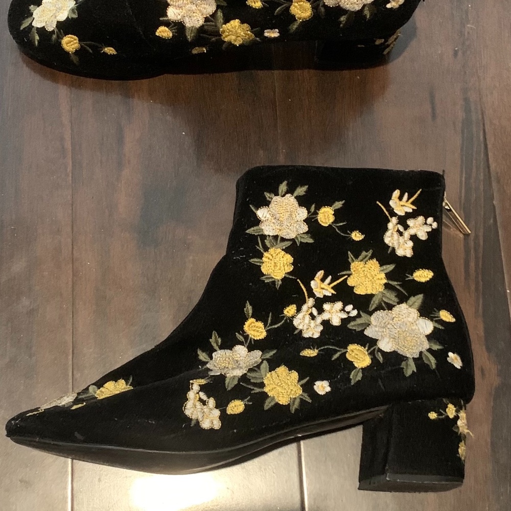 Topshop floral boots women's size 10